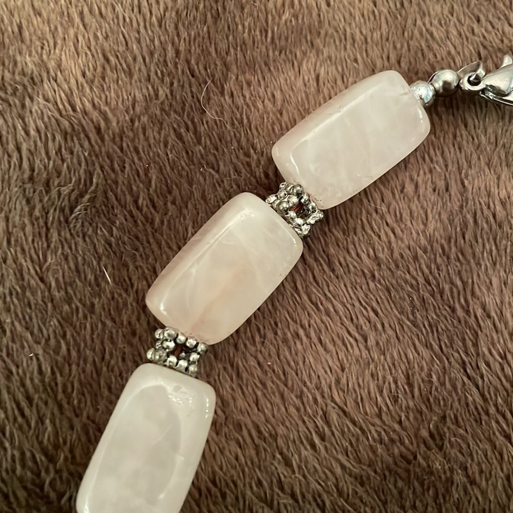 π» Vintage, Rose Quartz with Steeling Silver Hardware. Handcrafted, - Picture 2 of 6